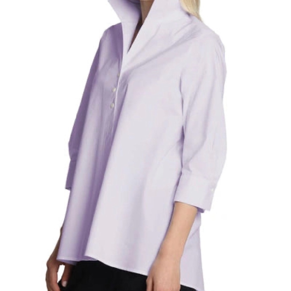Elegant Women's Light Purple Button-Down Shirt